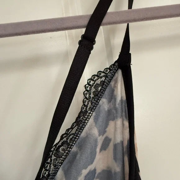 SHEIN Leopard Print Chemise Brown and Black Lace Trim - Picture 4 of 5